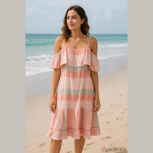 Lemlem Pink Off The Shoulder Dress